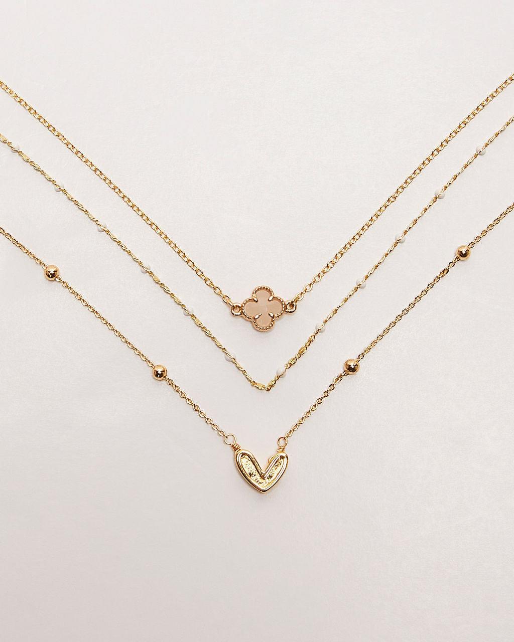 Starlight Charm layered glass necklace 15-inch dreamy multi-strand chain elegant women's jewelry