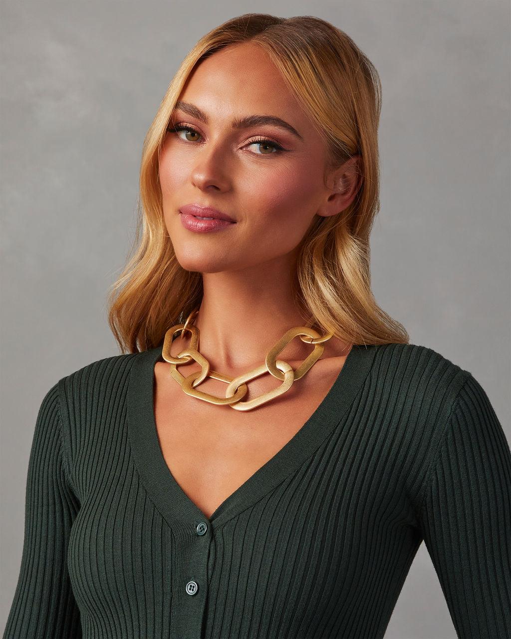Sophina Oversized Chain Link Necklace - Urbann-Vibe