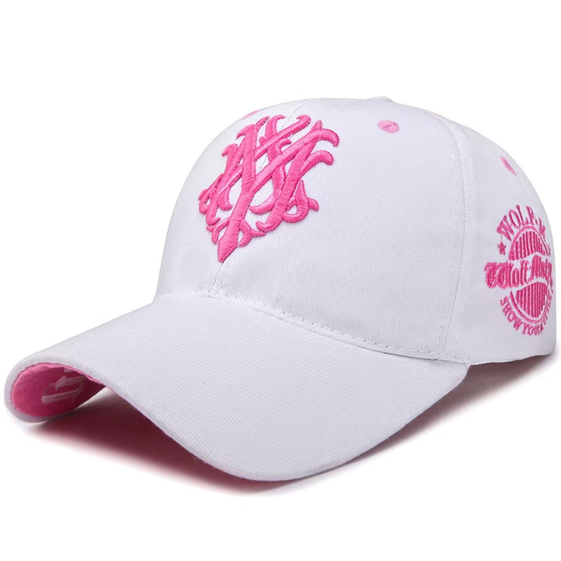 Wolfwright structured cotton baseball cap with embroidered wolf monogram insignia, streetwear style