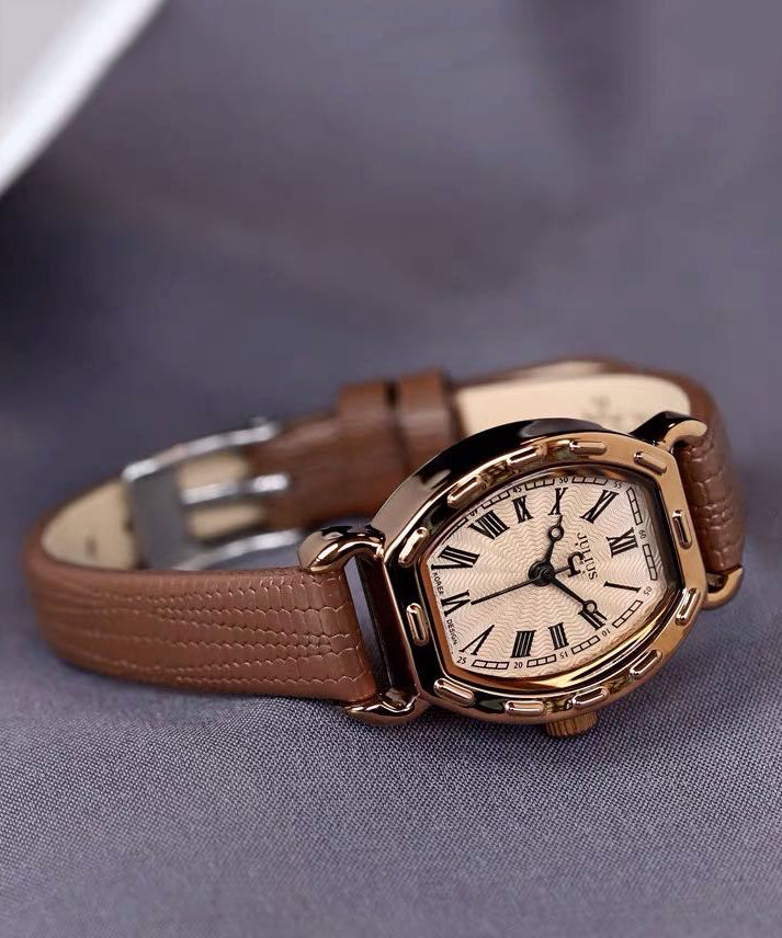 Montre tendance en alliage de cuir et verre trempé patchwork - Urbann-Vibe