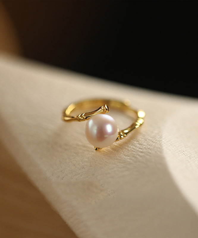 Bagues ouvertes tendance en alliage d'or et d'argent sterling avec perles - Urbann-Vibe