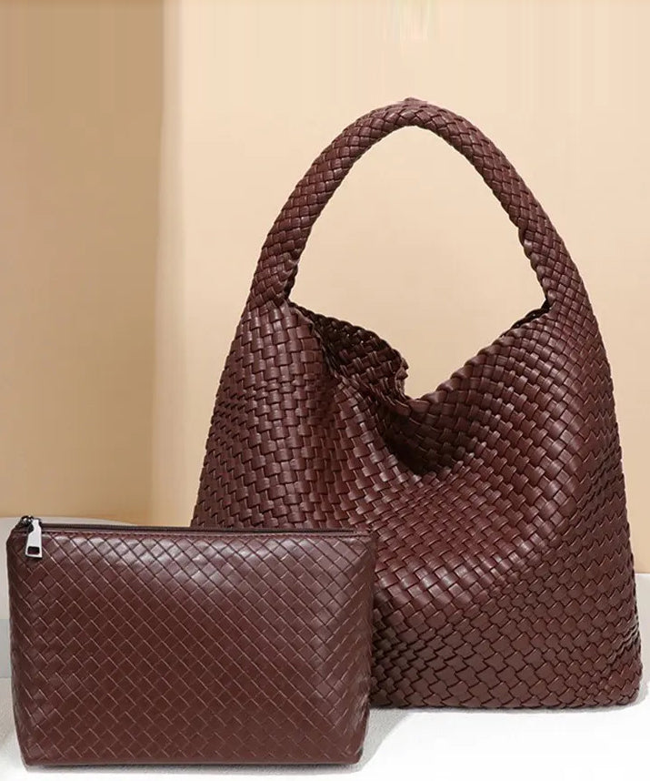 Sac fourre-tout en cuir durable tissé à la main, tendance, mûrier - Urbann-Vibe