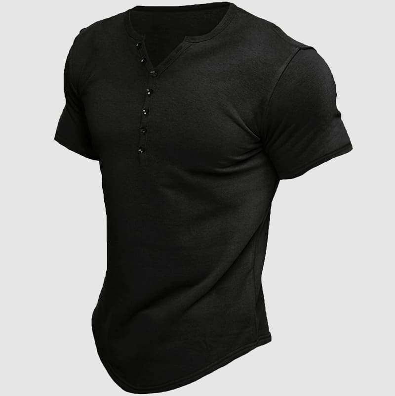 Men's Felix Grant Boss athletic fit Henley T-shirt breathable cotton-poly blend modern silhouette