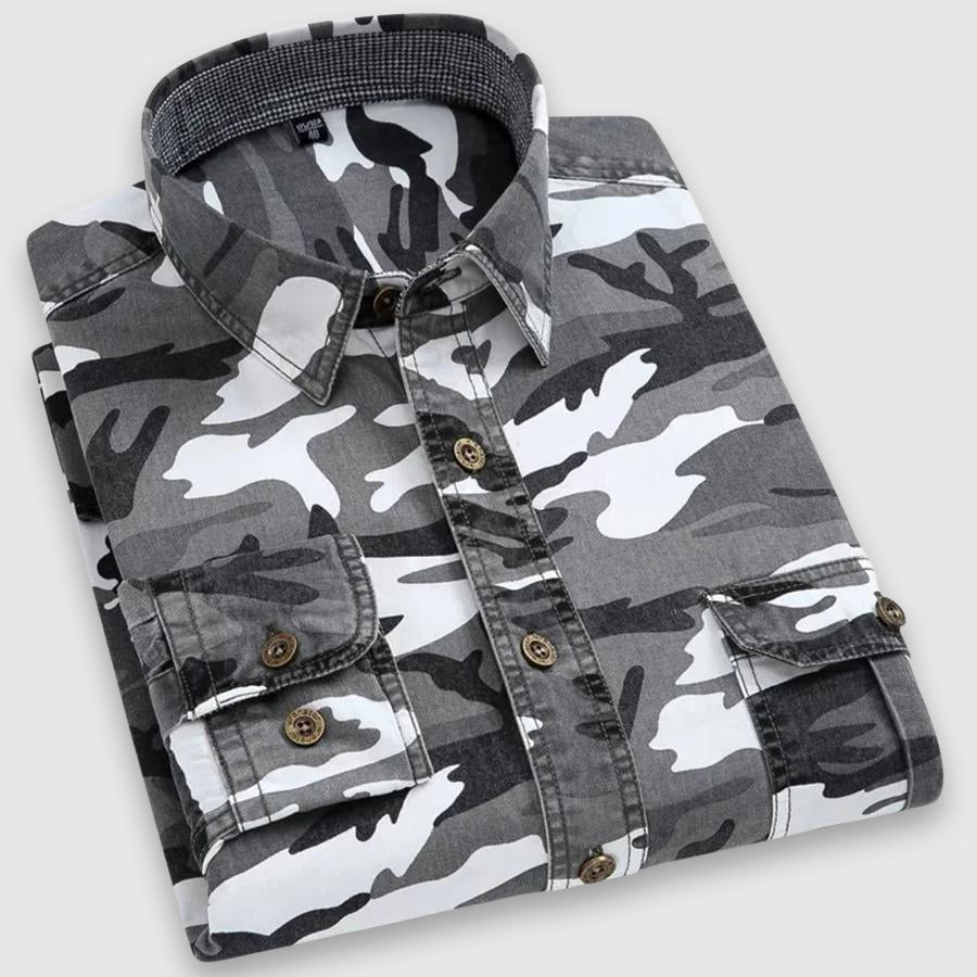 Felix Grant men's camouflage classic shirt premium cotton turn-down collar outdoor casual fit