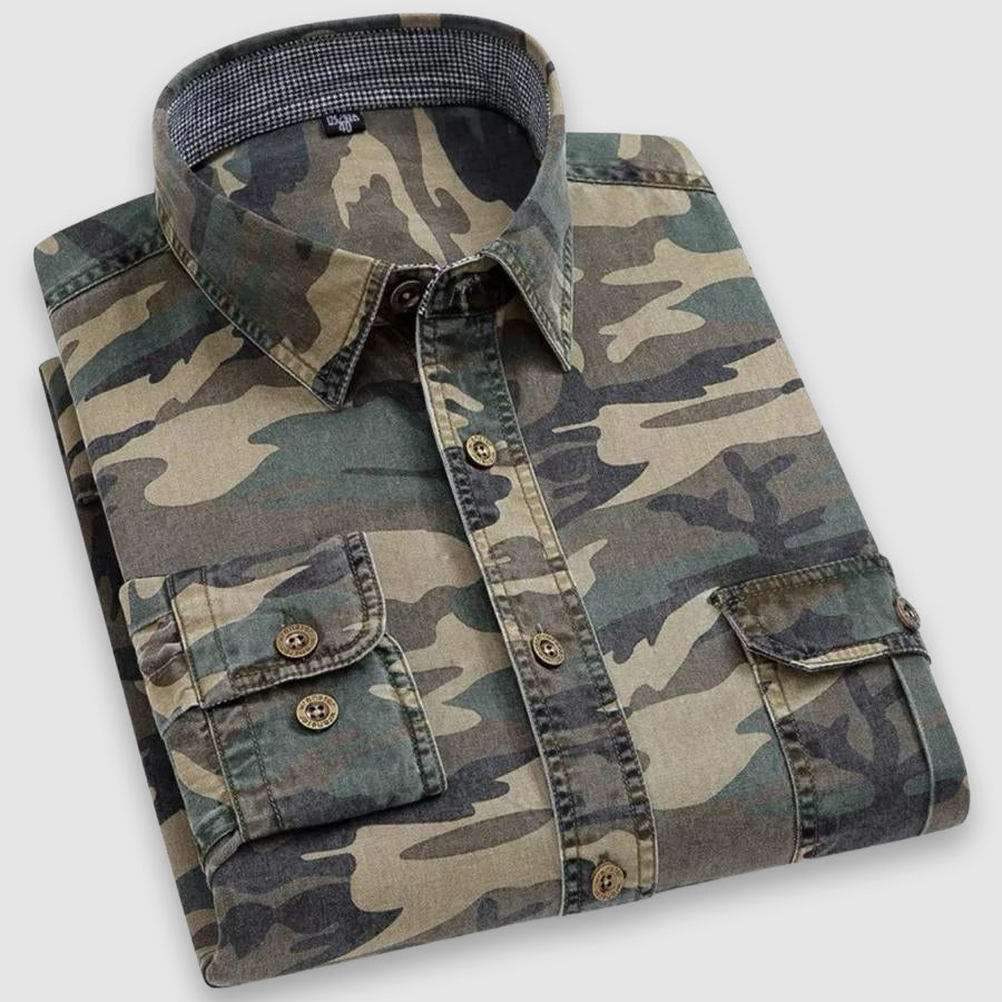 Felix Grant camouflage classic shirt premium cotton turn-down collar outdoor casual fit