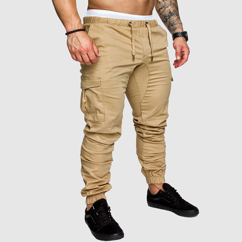 Felix Grant olive cargo pants elastic waist multi-pocket urban explorer style durable polyester