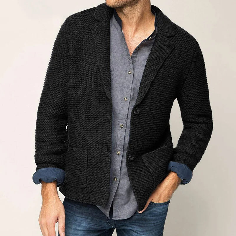 Felix Grant classic knit cardigan muted tones cozy button-front layering essential for fall winter