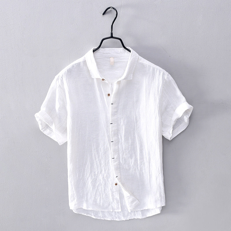 Men's coral linen shirt relaxed fit Felix Grant Coral Bay lightweight breathable vacation style
