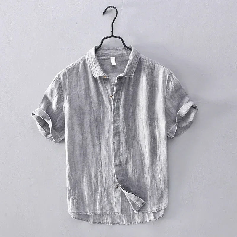 Men's coral linen shirt relaxed fit Felix Grant Coral Bay breathable vacation style