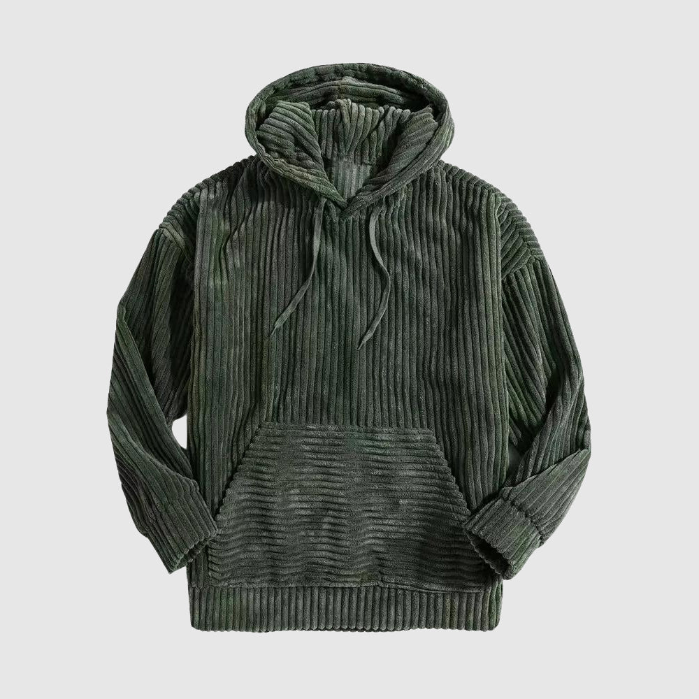 Felix Grant corduroy hoodie relaxed fit everyday comfort soft textured fabric unrestricted movement