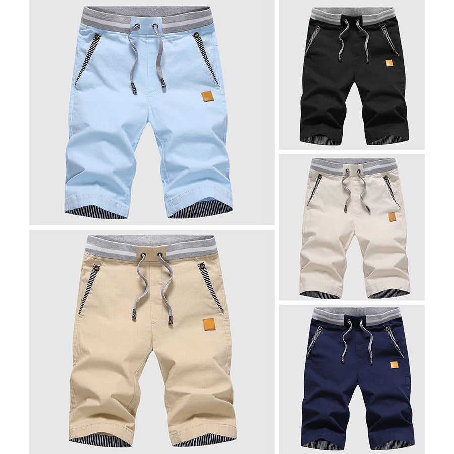 Men's light blue Felix Grant Crystal Lagoon cotton blend shorts elastic waist side pockets casual fit