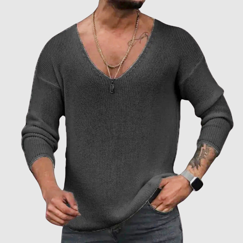Felix Grant men's white v-neck t-shirt soft cotton-poly blend casual everyday slim fit tee