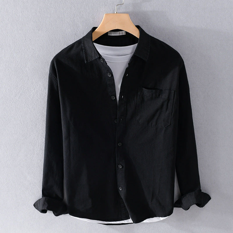 Felix Grant men's everyday cotton shirt with turn-down collar, versatile timeless wardrobe essential