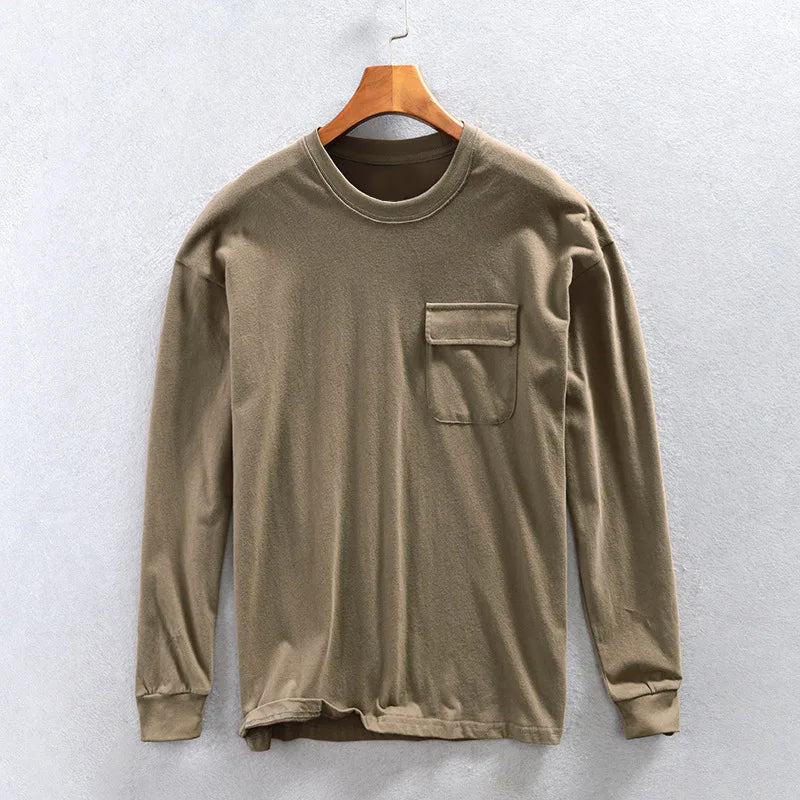 Felix Grant casual cotton sweatshirt relaxed fit O-neck with functional chest pocket everyday comfort