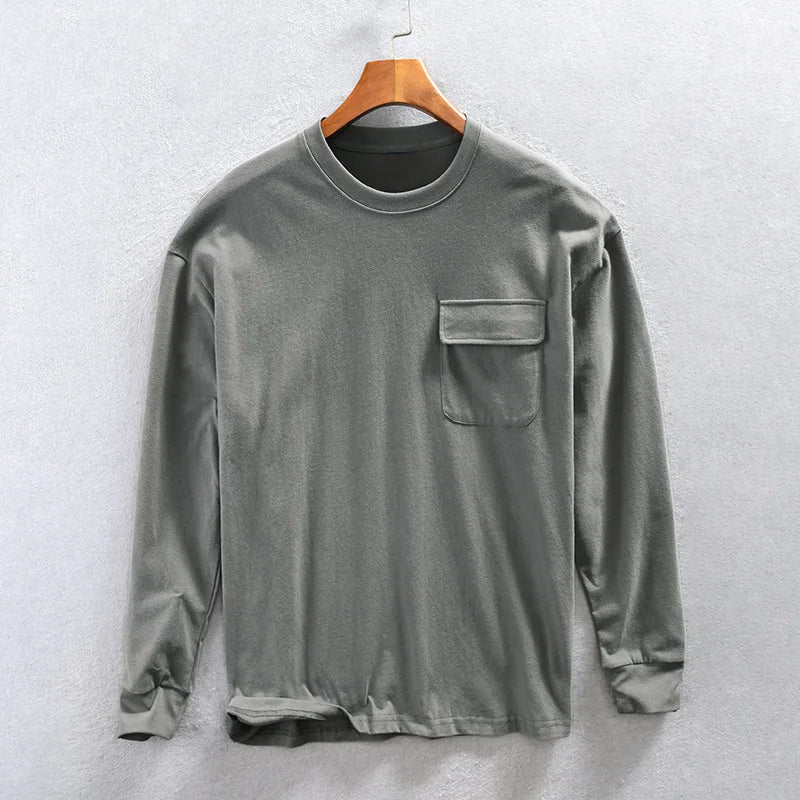 Felix Grant cotton sweatshirt relaxed fit O-neck casual everyday style with practical chest pocket