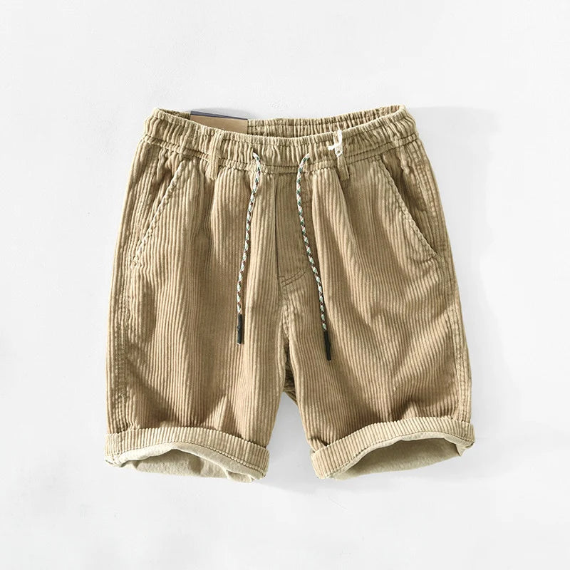 Men's loose fit premium cotton shorts with colorful drawstring detail for breathable everyday comfort
