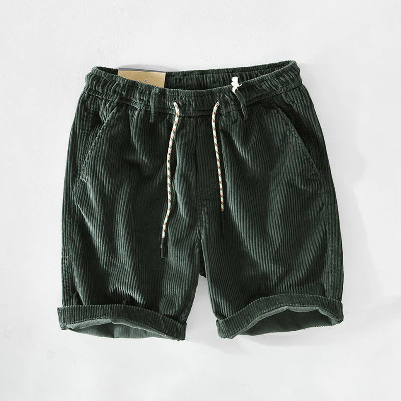 Men's loose fit cotton shorts neutral tone colorful drawstring breathable casual everyday style