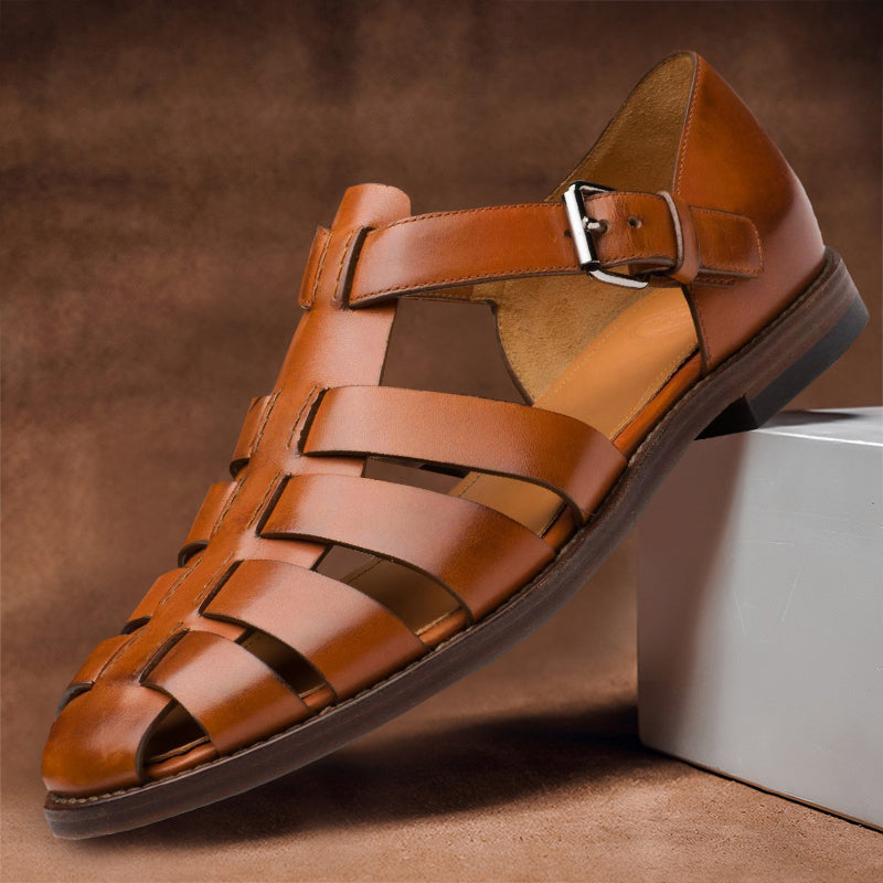 Kennedy unisex vegan leather fisherman sandals open-weave adjustable fit breathable summer comfort