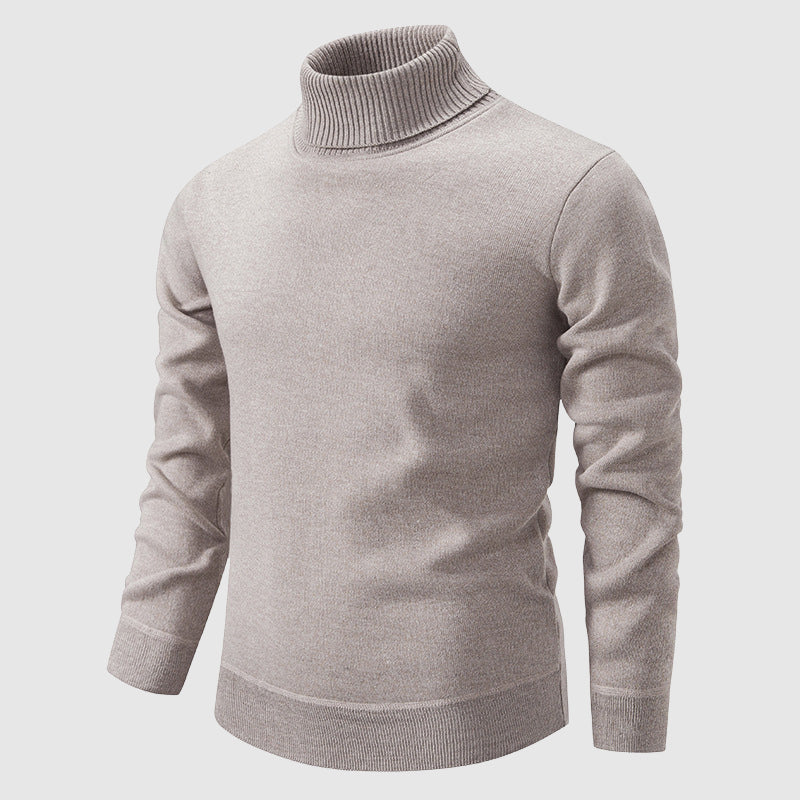 Felix Grant unisex gray turtleneck sweater soft knit poly-blend slim silhouette winter warmth