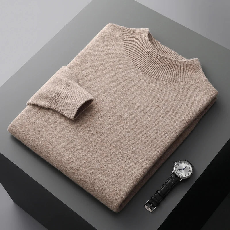 Felix Grant unisex wool sweater ribbed half-turtleneck collar ultra-soft luxury knit everyday comfort