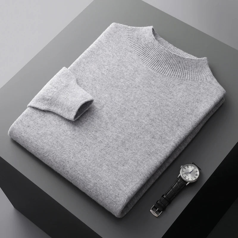 Felix Grant unisex wool sweater ribbed half-turtleneck luxurious soft knit everyday essential