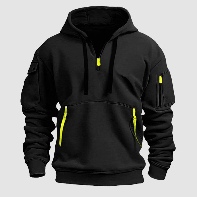 Felix Grant lightweight grey hoodie sweatshirt loose fit multi-pocket athleisure everyday layer