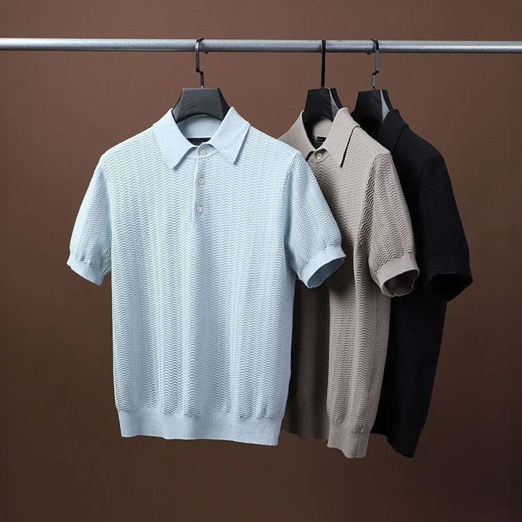 Men's Felix Grant summer polo shirt classic solid color lightweight turn-down collar casual fit
