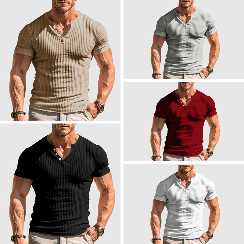 Felix Grant men's slim-fit urban henley shirt breathable versatile office-to-night stretch fabric