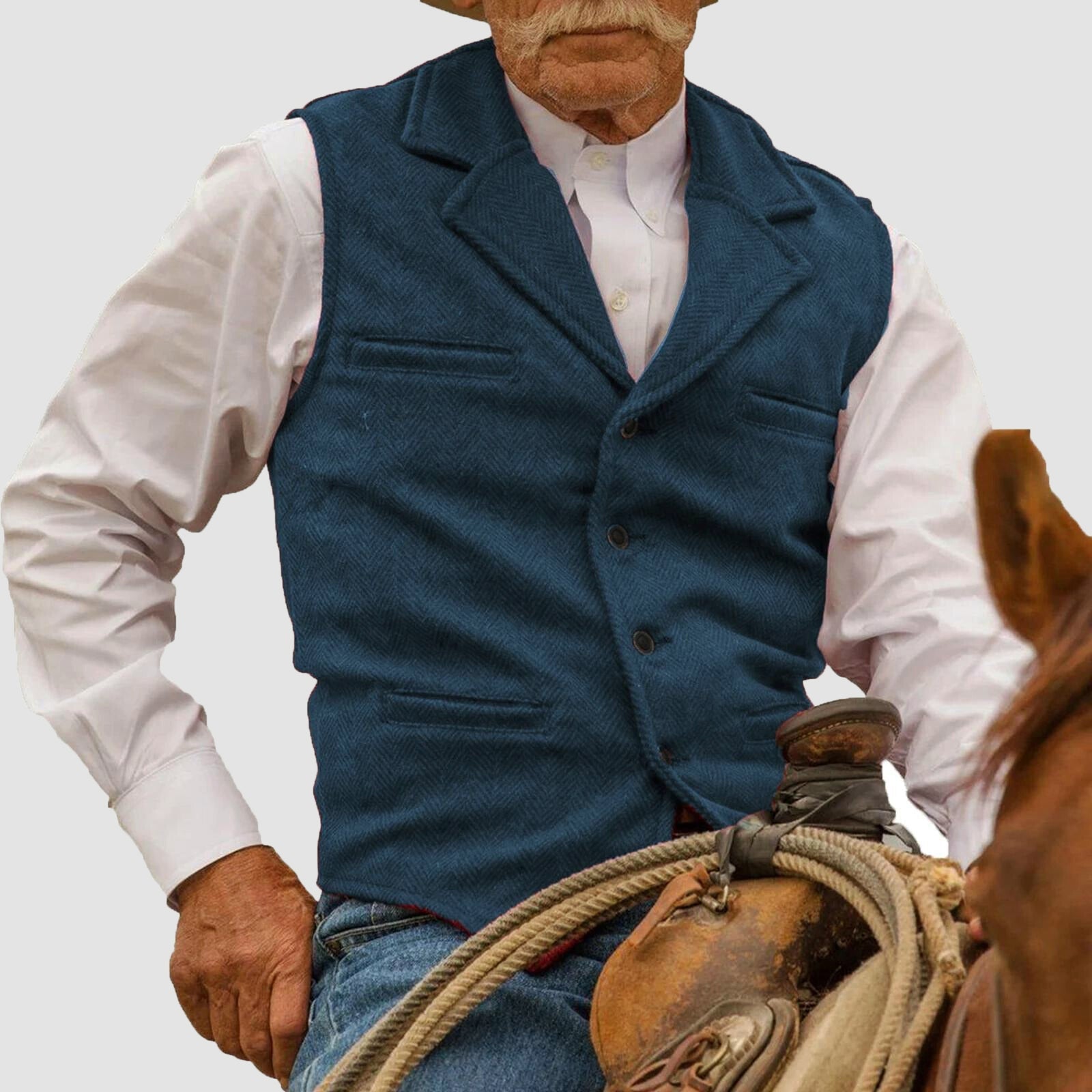 Felix Grant vintage couture Western vest cotton blend button closure timeless versatile layer