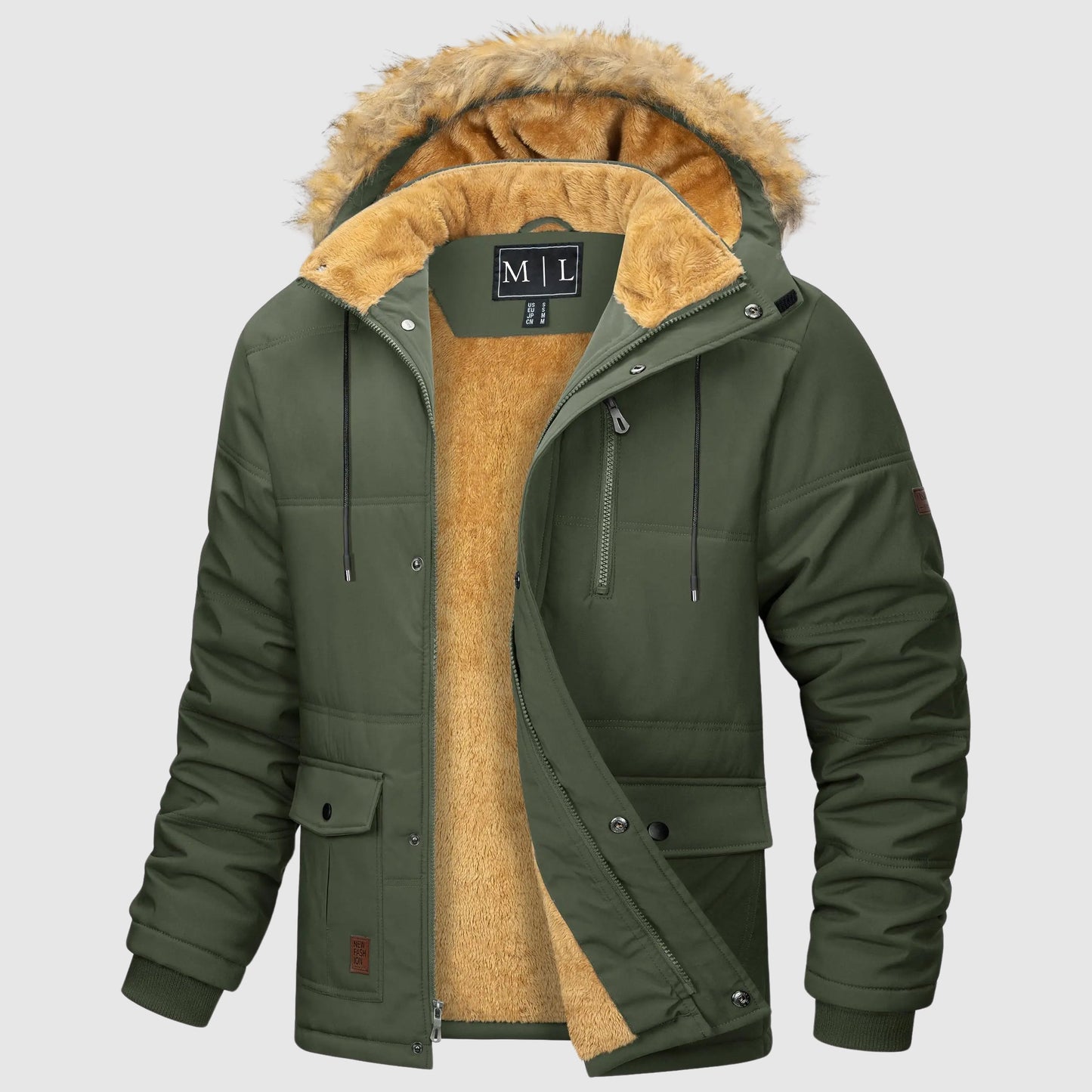 Felix Grant dark shield fleece jacket, relaxed outdoor cut, detachable hood and cozy fleece lining