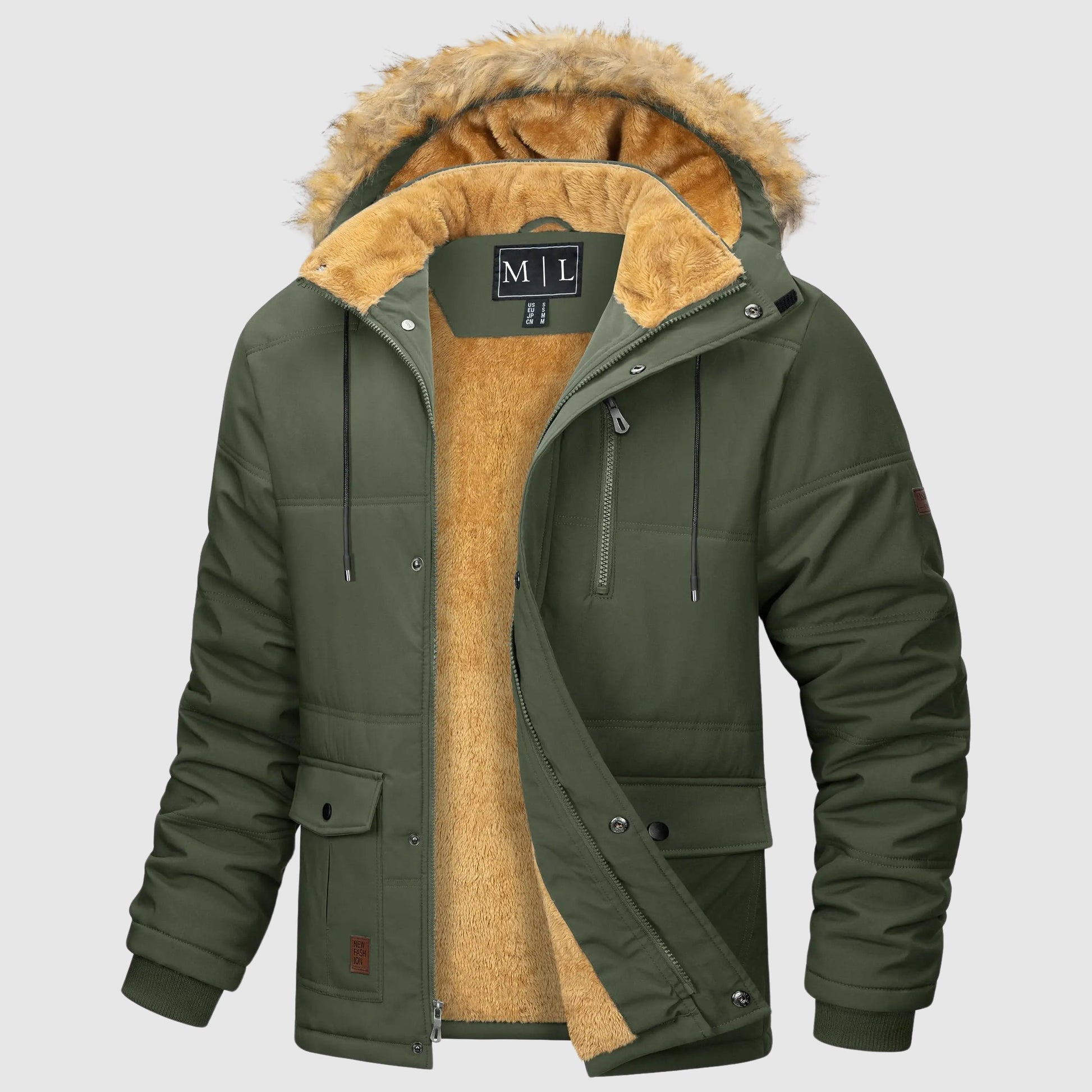 Felix Grant dark shield fleece jacket, relaxed outdoor cut, detachable hood and cozy fleece lining
