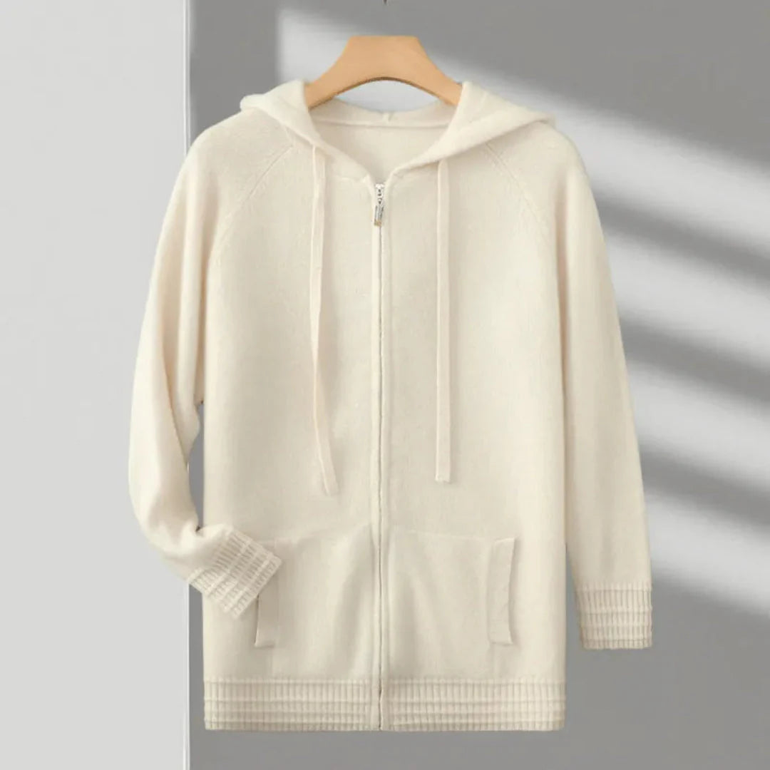 Felix premium merino wool full-zip sweater, soft-touch knit for versatile year-round layering