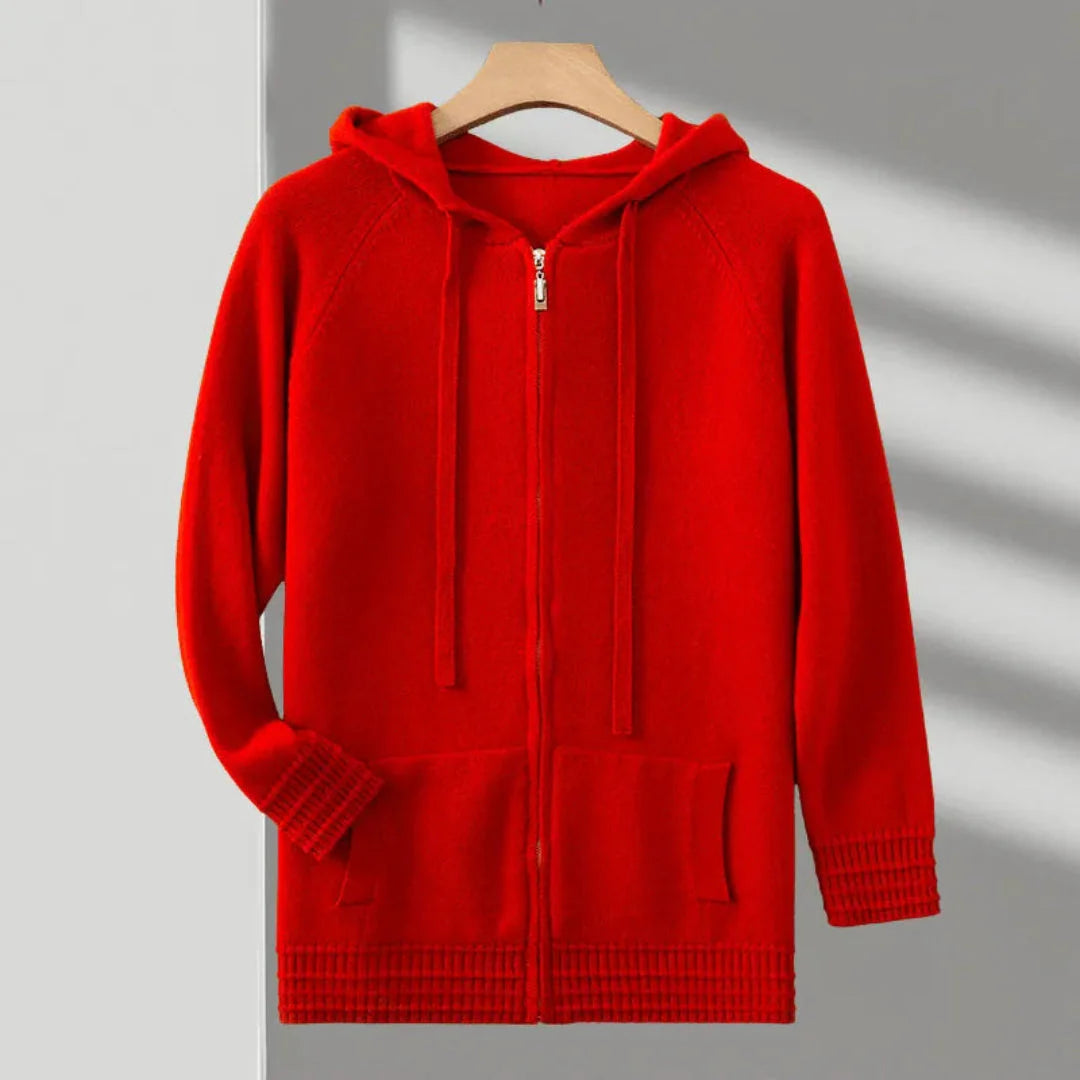 Felix premium merino wool full-zip sweater, soft-touch knit for versatile year-round layering