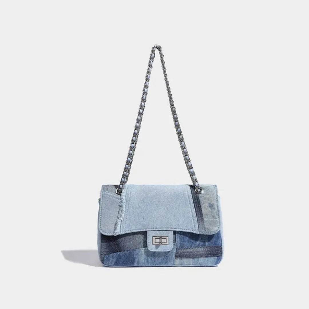Fiona Paneled Denim Convertible Bag - Waylynn