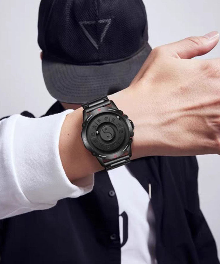 Montres étanches à mouvement à quartz en acier inoxydable noir de qualité - Urbann-Vibe
