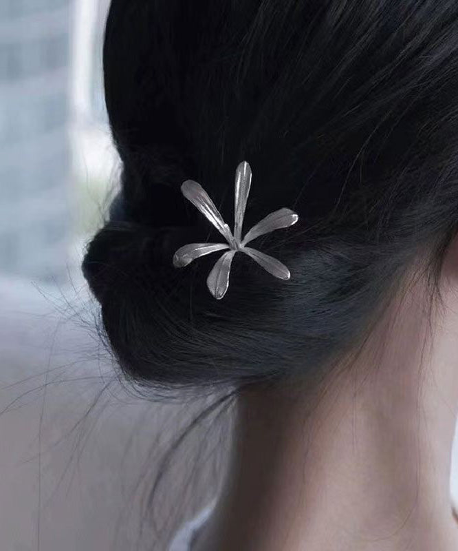 Épingle à cheveux en soie fine et cuivre poncé en magnolia - Urbann-Vibe