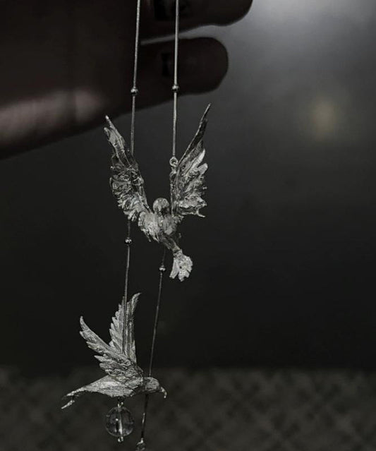 Boucles d'oreilles pendantes à pompon en argent sterling et soie fine - Urbann-Vibe