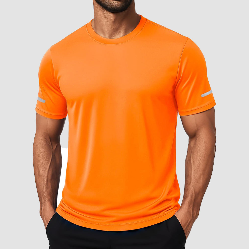 Men's UPF 50+ dry fit athletic t-shirt, lightweight 4-way stretch sun protection training tee