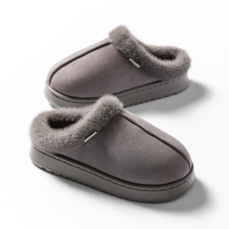Women's fluffy indoor slippers ultra-cozy plush fur with thick anti-slip EVA sole for daily comfort