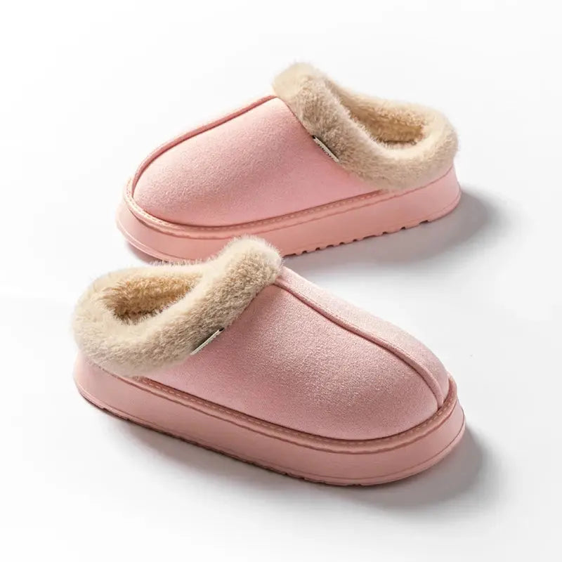 Women's fluffy indoor slippers ultra-cozy plush fur with thick anti-slip EVA sole for daily comfort