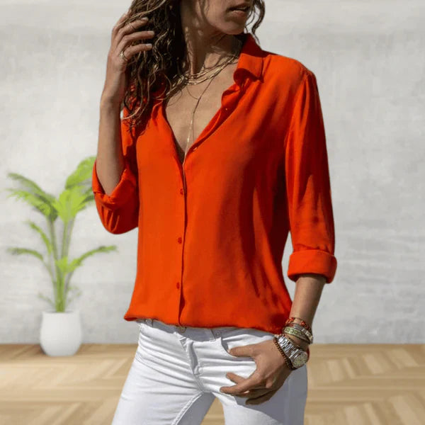 Women's professional office blouse elegant slim-cut easy-care comfortable dress shirt for work