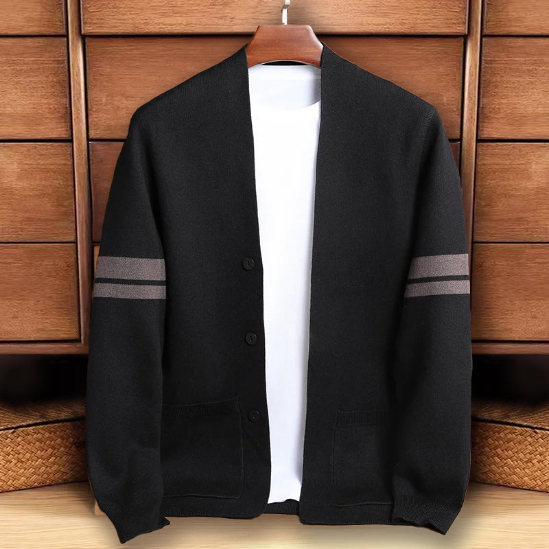 Men's François Blanchet Charisma knit cardigan, modern button closure, wool blend, tailored silhouette