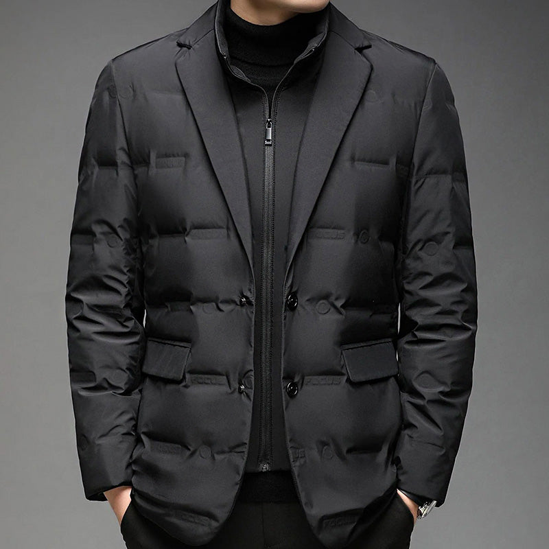 François Blanchet black slim-fit professional down winter jacket with premium duck down insulation