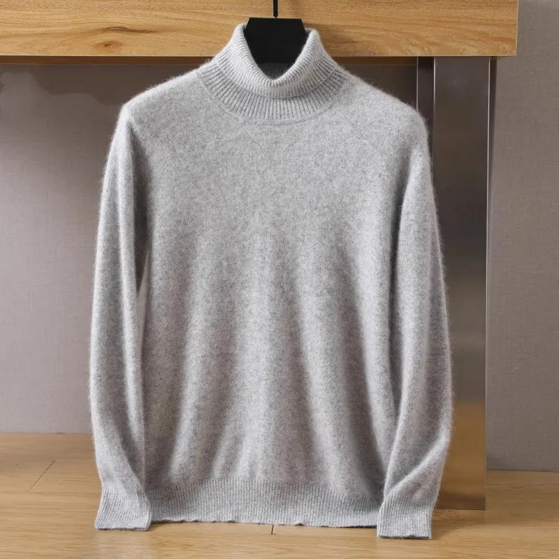 Ivory velvet turtleneck sweater minimalist silhouette wool blend subtle detailing cold weather elegance