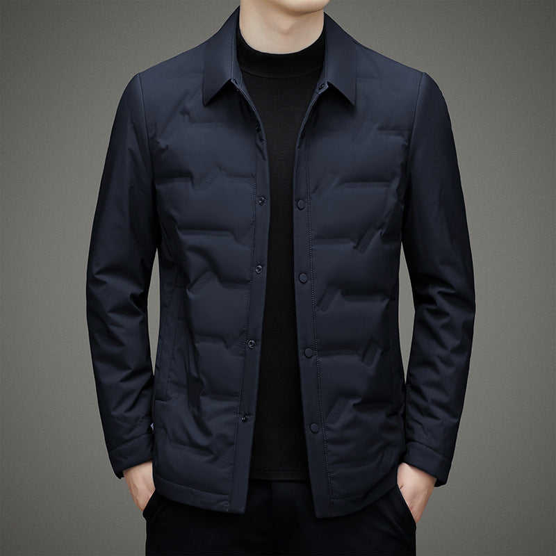 François Blanchet Regal slim-fit down jacket white duck down insulation minimalist silhouette