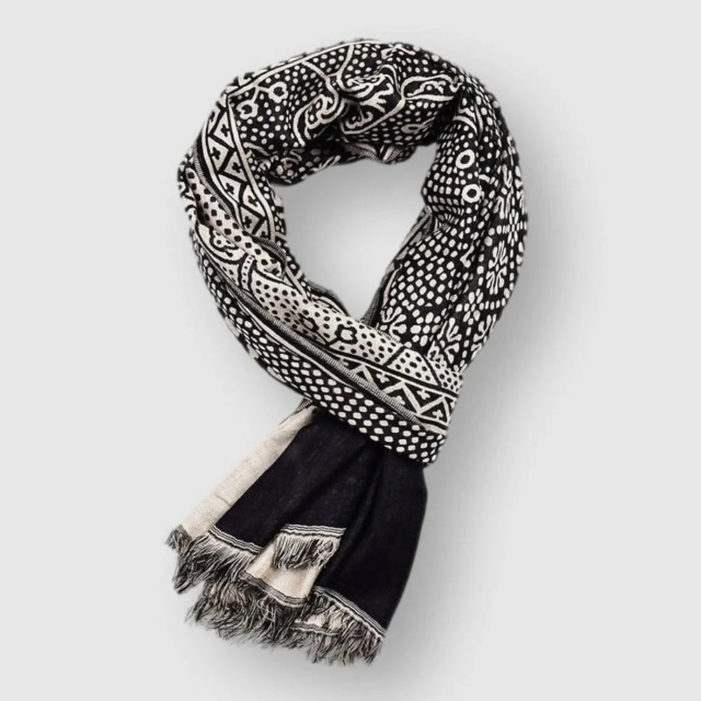 François Blanchet unisex cotton blend scarf lightweight warm vibrant patterned multicolor everyday accessory
