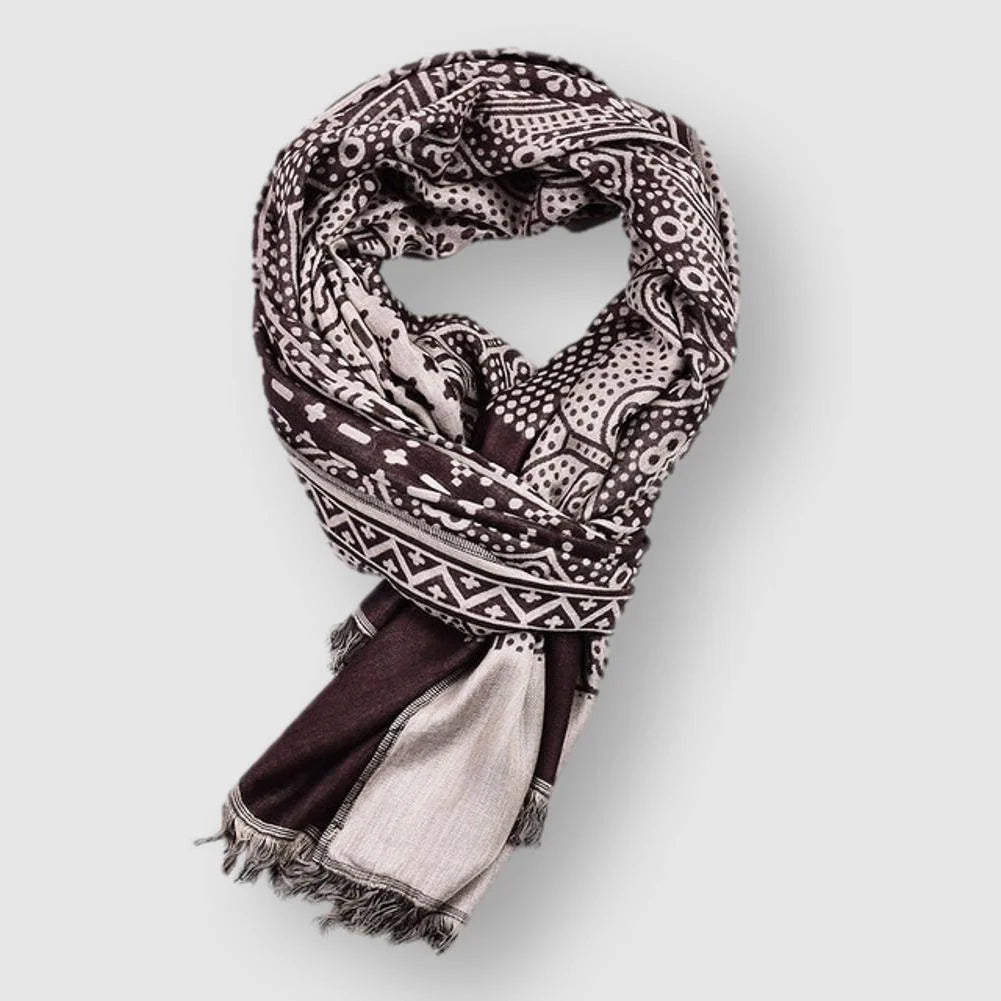 François Blanchet unisex cotton blend scarf lightweight warm vibrant patterned everyday accessory