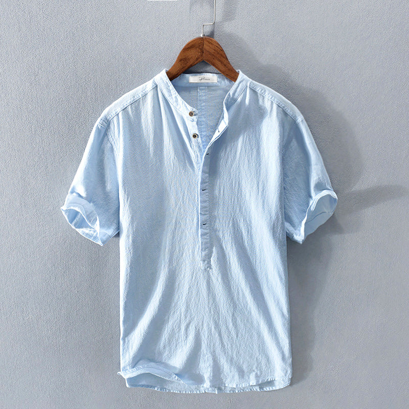 Dieter men's linen shirt breathable slim fit beige summer beach casual button-up everyday style