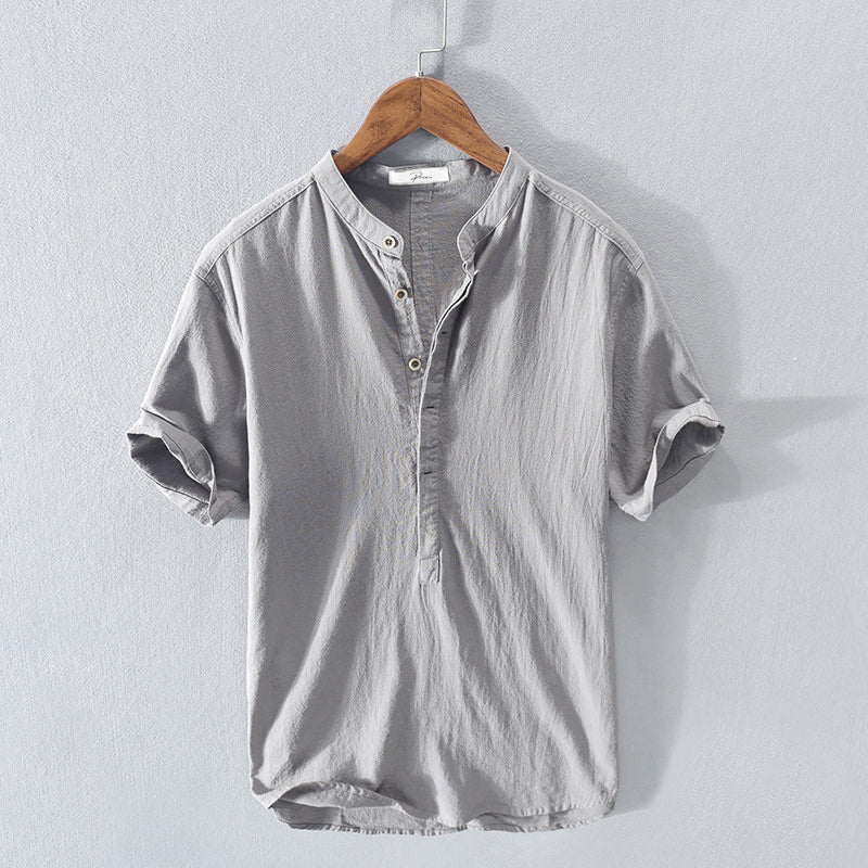 Dieter men's linen shirt breathable slim fit natural tone perfect for summer beach and party looks