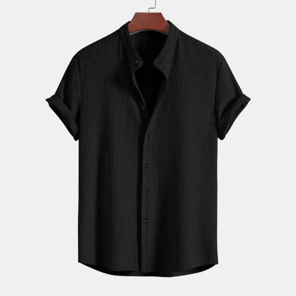 Franklin sleek ribbed pullover shirt for men, tailored fit with distinctive ribbed texture for professionals